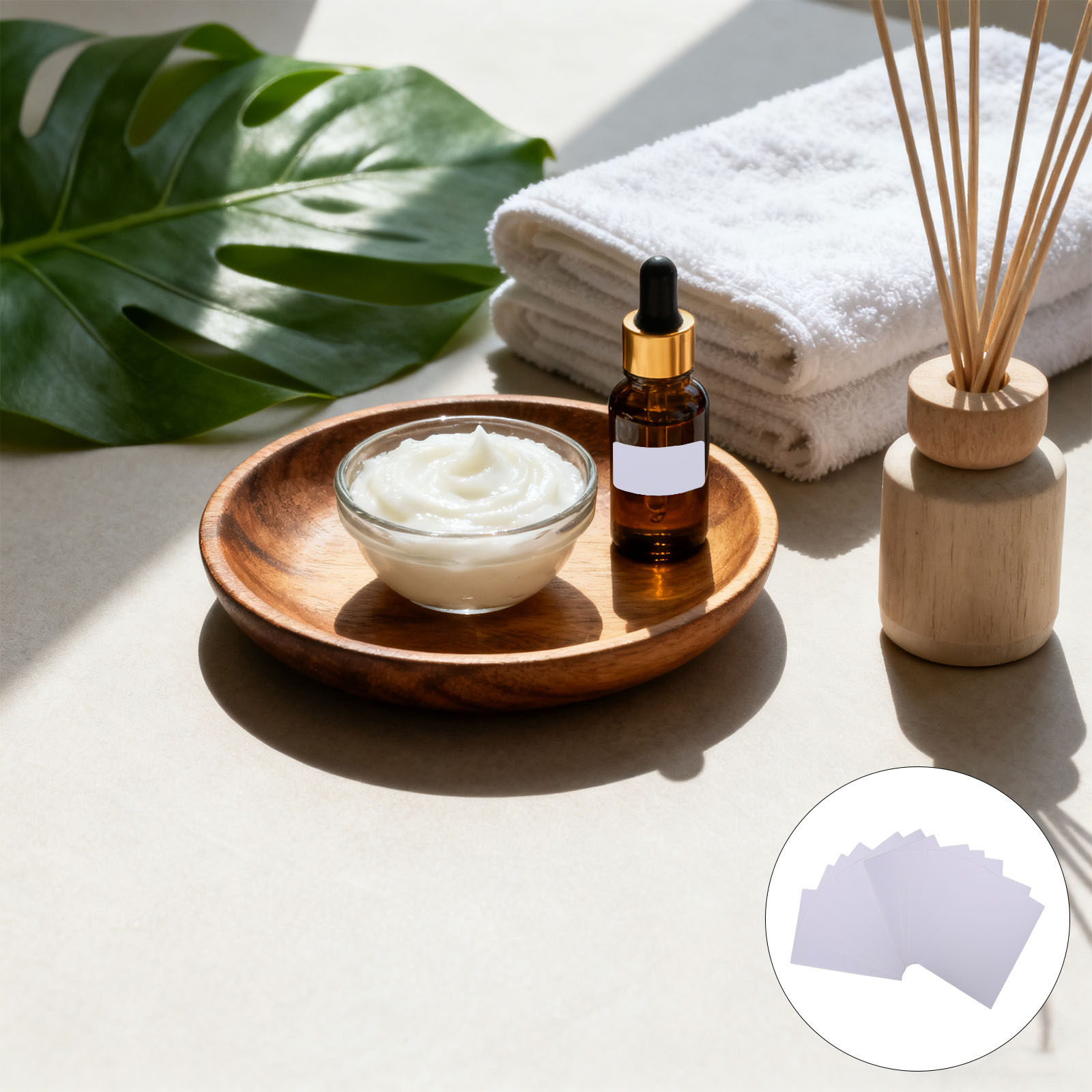 Essential Oils - 600 etichette adesive rettangolari, bianche e