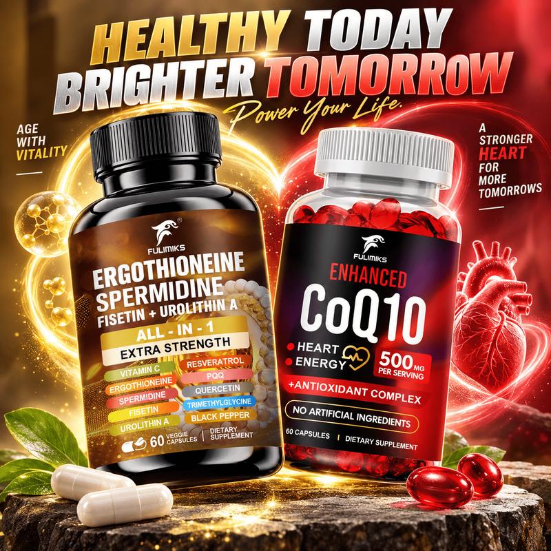 Health Wellness - Integratore combinato tutto-in-uno con CoQ10, ergotioneina